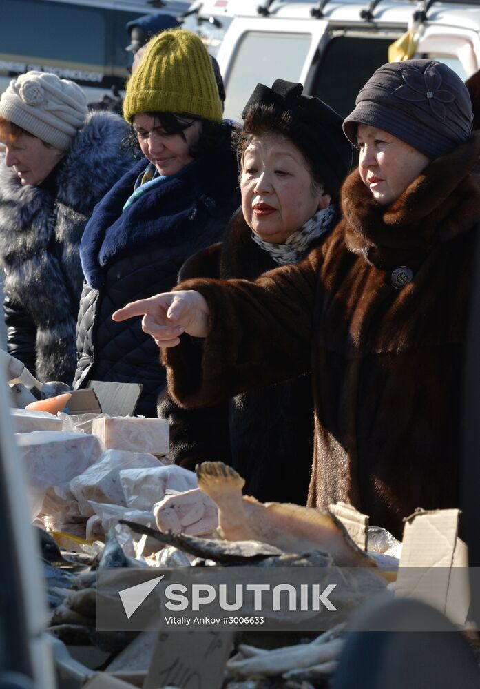 Christmas food fair in Vladivostok