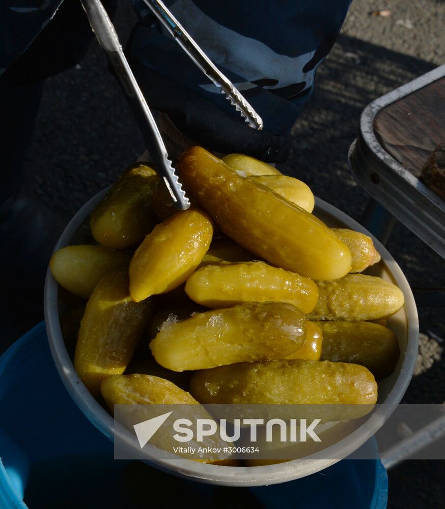 Christmas food fair in Vladivostok