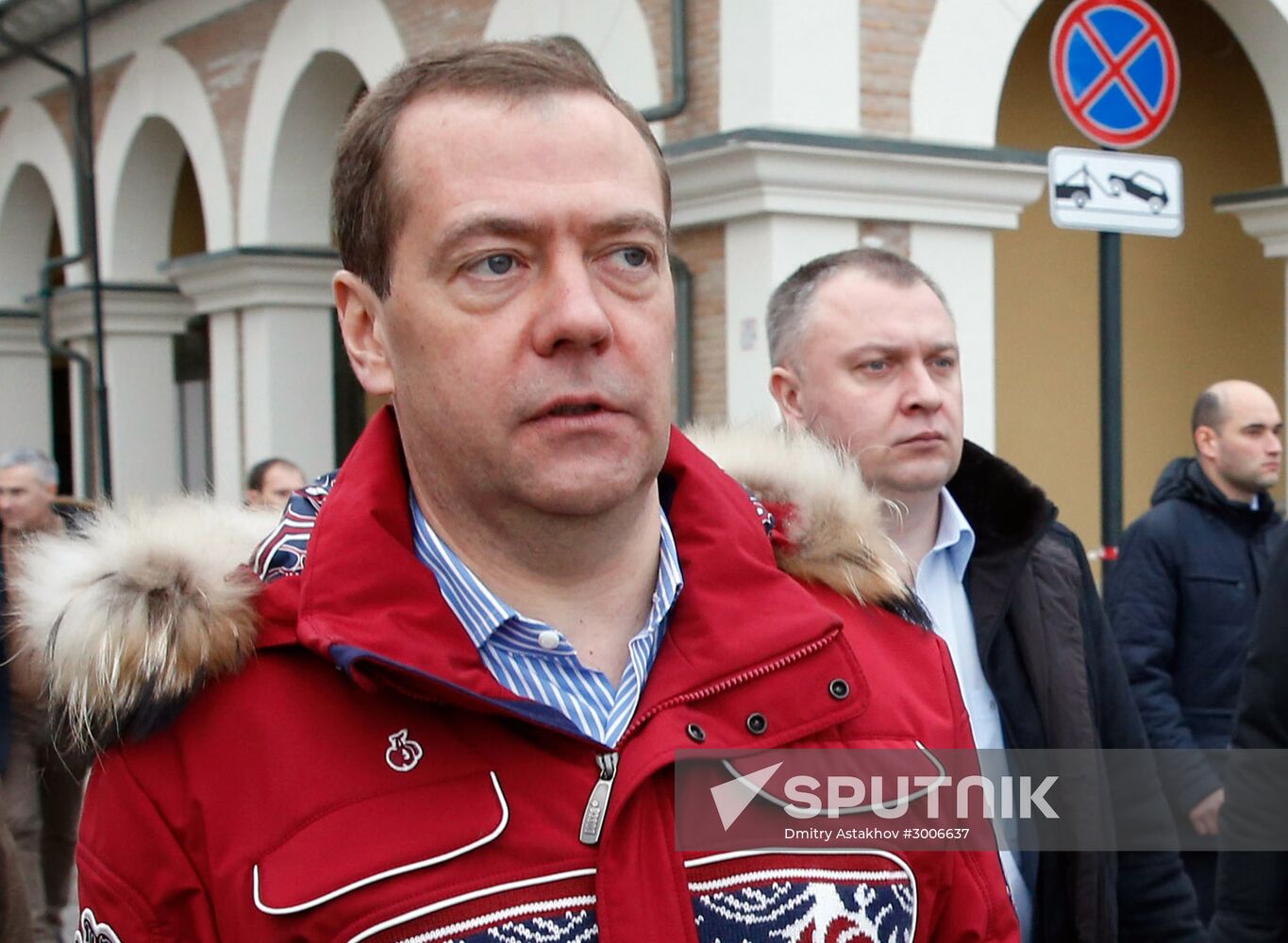 Russian Prime Minister Dmitry Medvedev examines Gorky Gorod ski resort in Sochi