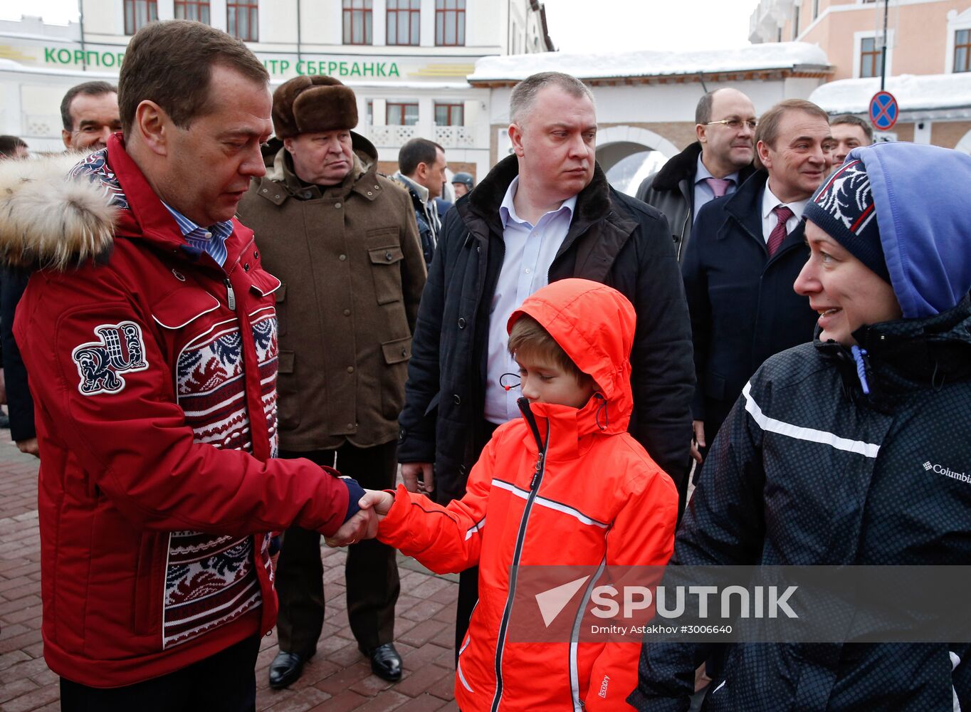 Russian Prime Minister Dmitry Medvedev examines Gorky Gorod ski resort in Sochi
