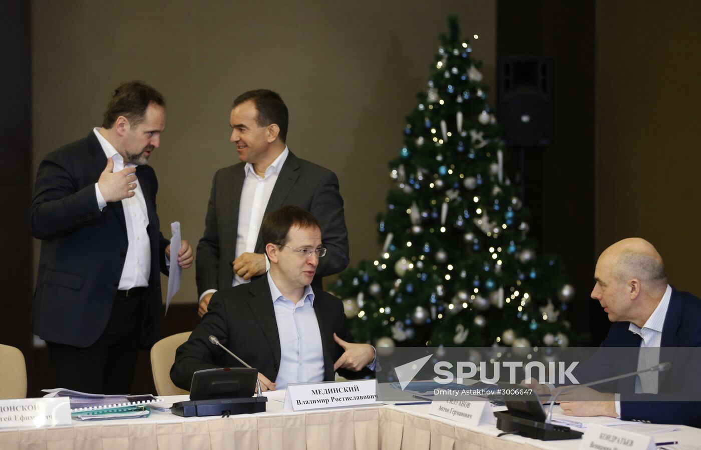 Russian Prime Minister Dmitry Medvedev examines Gorky Gorod ski resort in Sochi