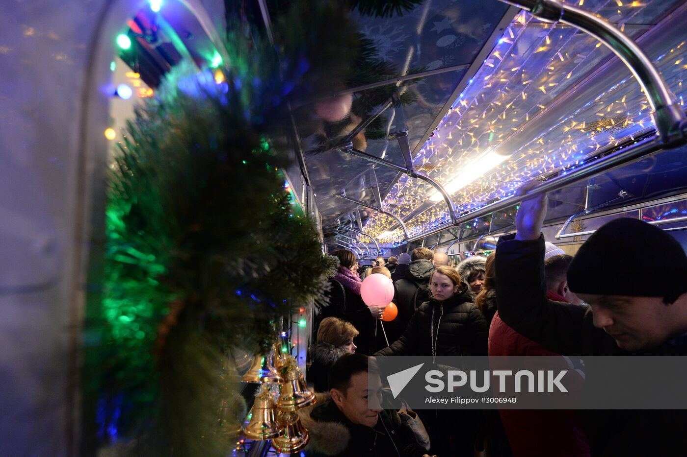 Presentration of Christmas car of Moscow Metro's New Year train