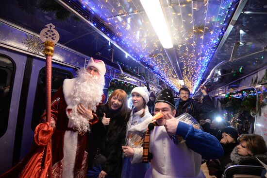 Presentration of Christmas car of Moscow Metro's New Year train