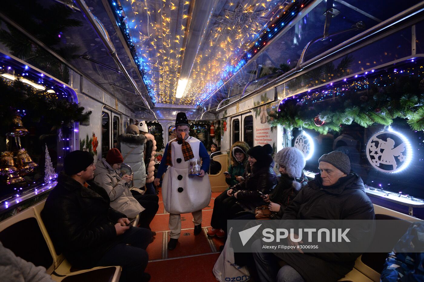 Presentration of Christmas car of Moscow Metro's New Year train