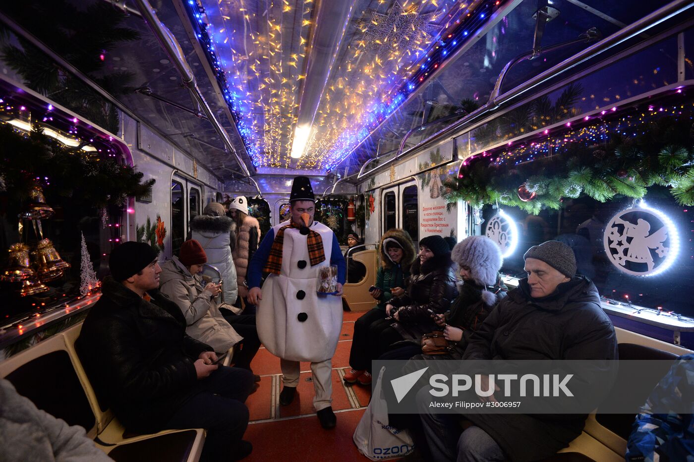 Presentration of Christmas car of Moscow Metro's New Year train