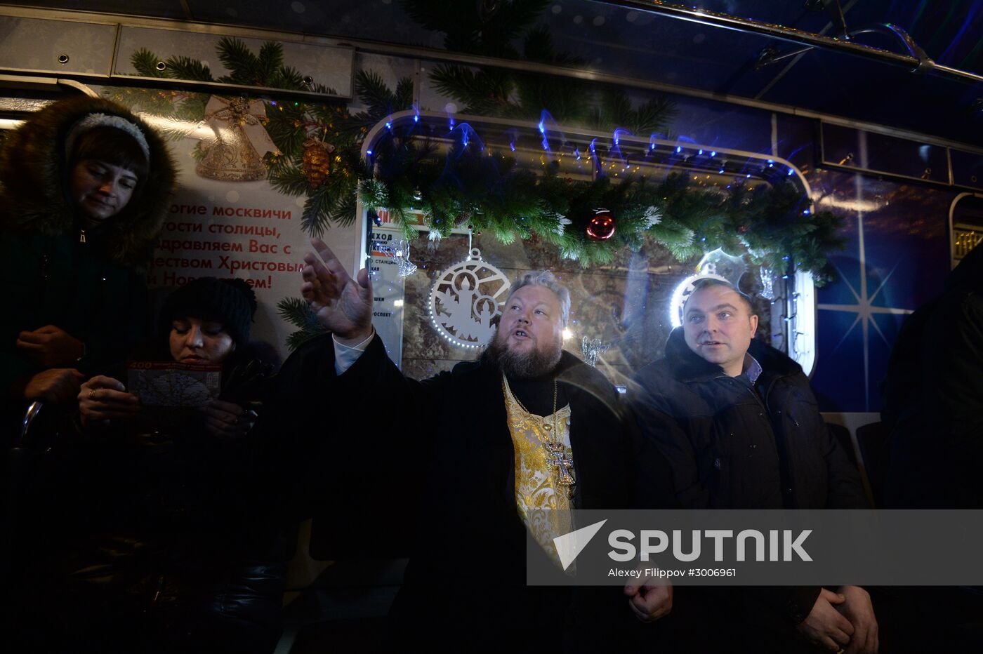 Presentration of Christmas car of Moscow Metro's New Year train