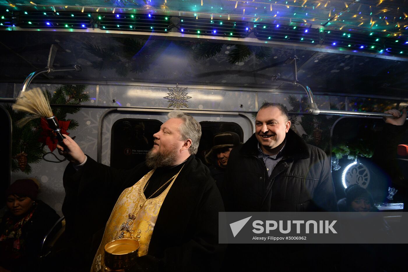 Presentration of Christmas car of Moscow Metro's New Year train