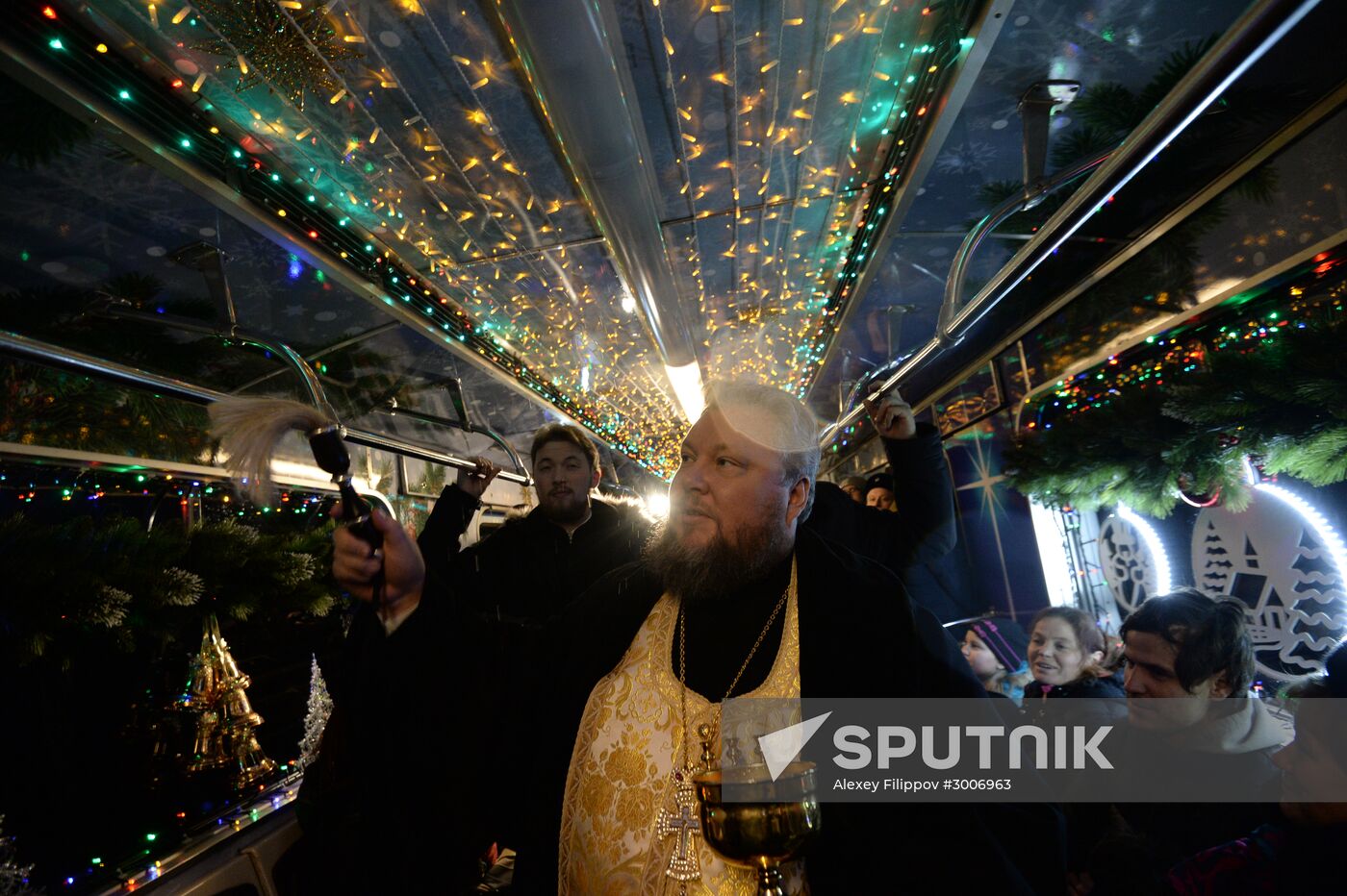 Presentration of Christmas car of Moscow Metro's New Year train