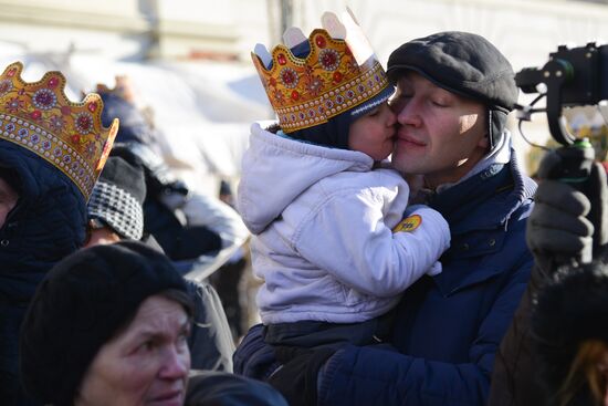 Three Kings procession in Warsaw