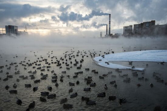 Abnormally cold weather in Moscow