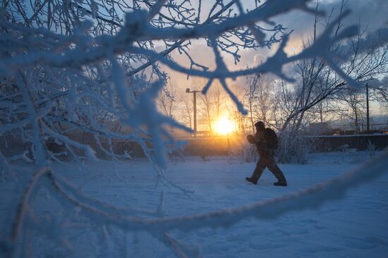 Abnormally cold weather in Moscow