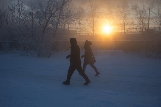 Abnormally cold weather in Moscow