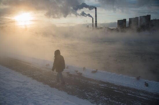 Abnormally cold weather in Moscow