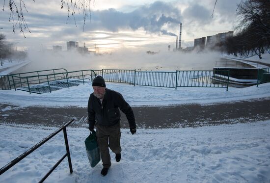 Abnormally cold weather in Moscow