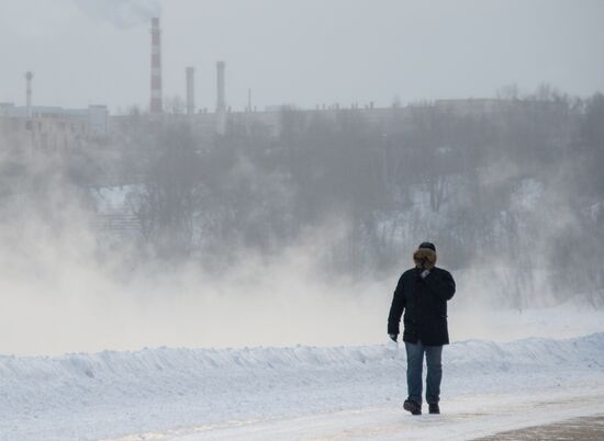 Abnormally cold weather in Moscow
