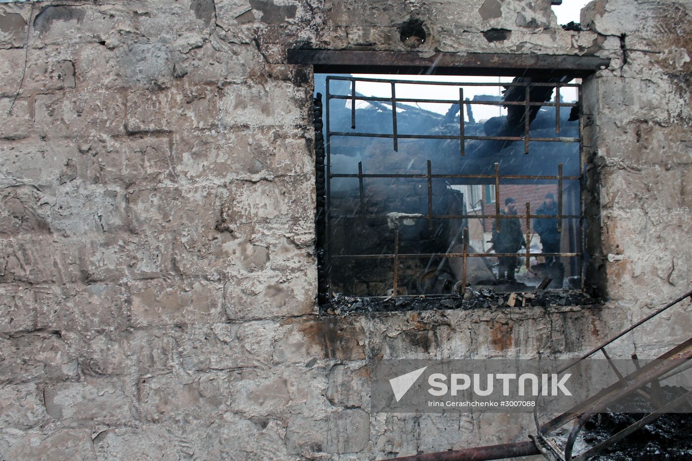 Aftermath of shelling of Zaitseve in Donetsk region