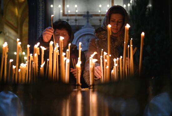 Christmas service at Cathedral of Christ the Savior