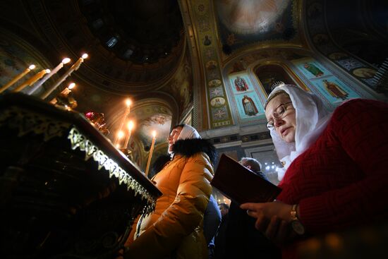 Christmas service at Cathedral of Christ the Savior