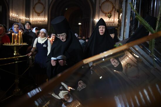 Christmas service at Cathedral of Christ the Savior