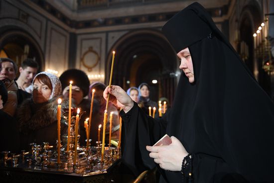 Christmas service at Cathedral of Christ the Savior