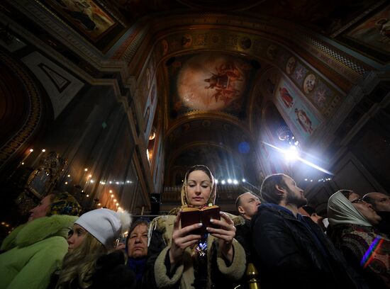 Christmas service at Cathedral of Christ the Savior