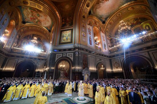 Christmas service at Cathedral of Christ the Savior