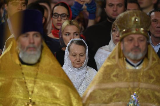 Christmas service at Cathedral of Christ the Savior