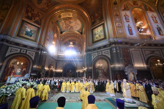 Christmas service at Cathedral of Christ the Savior
