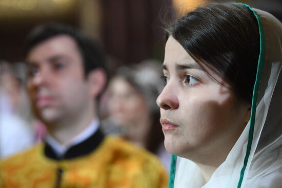Christmas service at Cathedral of Christ the Savior