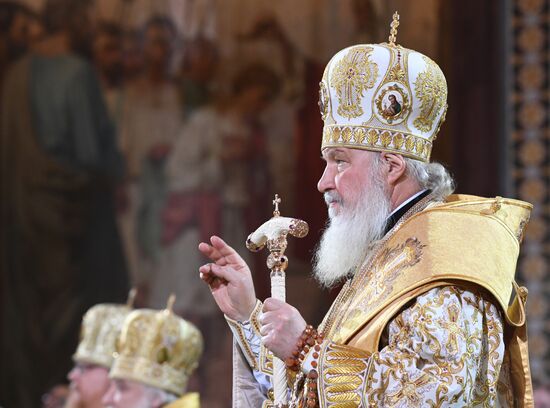 Christmas service at Cathedral of Christ the Savior