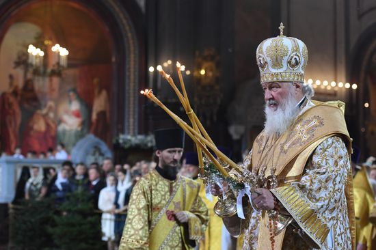 Christmas service at Cathedral of Christ the Savior