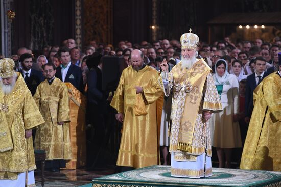 Christmas service at Cathedral of Christ the Savior