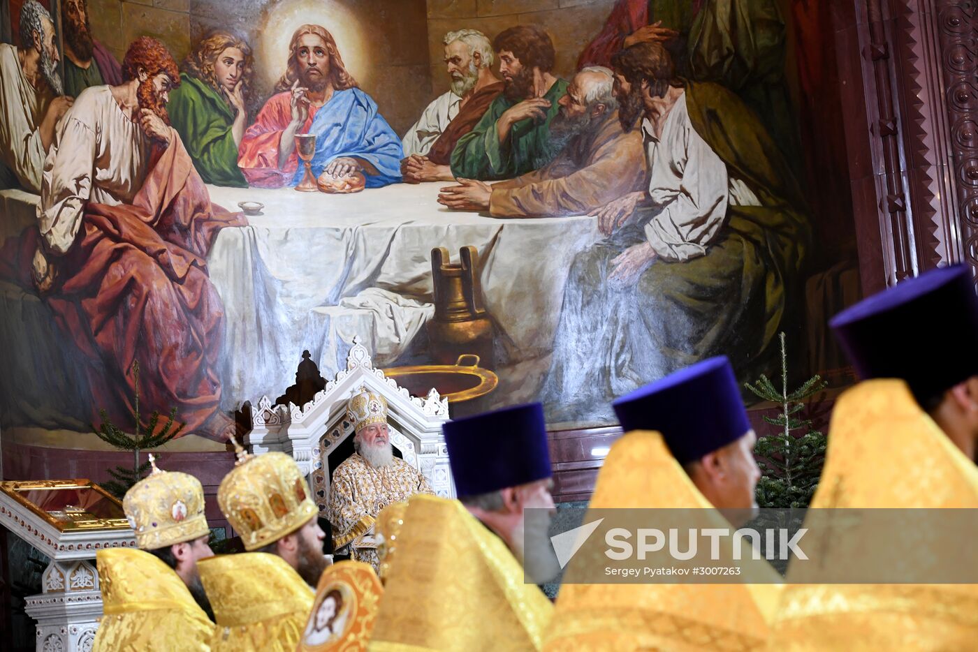 Christmas service at Cathedral of Christ the Savior