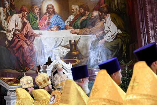 Christmas service at Cathedral of Christ the Savior
