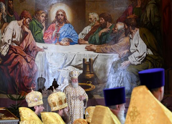 Christmas service at Cathedral of Christ the Savior