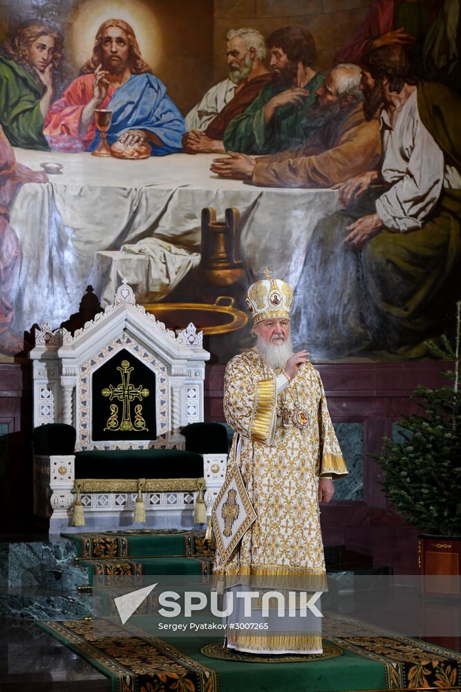 Christmas service at Cathedral of Christ the Savior