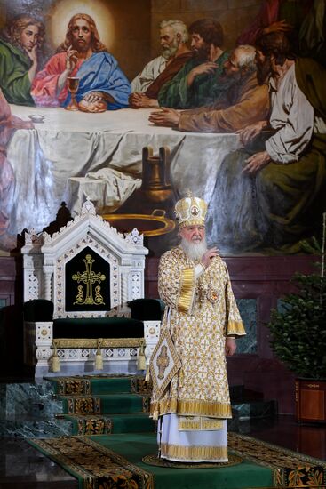 Christmas service at Cathedral of Christ the Savior