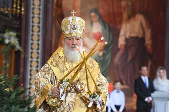 Christmas service at Cathedral of Christ the Savior