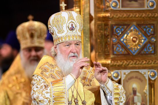 Christmas service at Cathedral of Christ the Savior