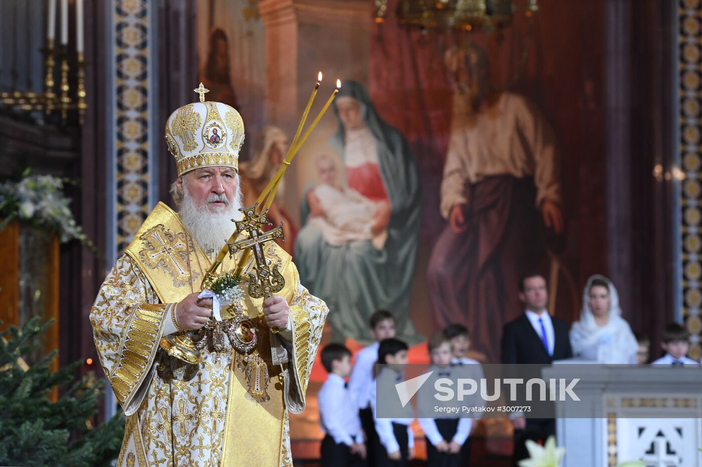 Christmas service at Cathedral of Christ the Savior