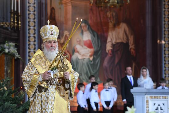 Christmas service at Cathedral of Christ the Savior