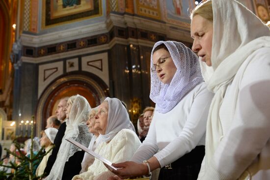 Christmas service at Cathedral of Christ the Savior