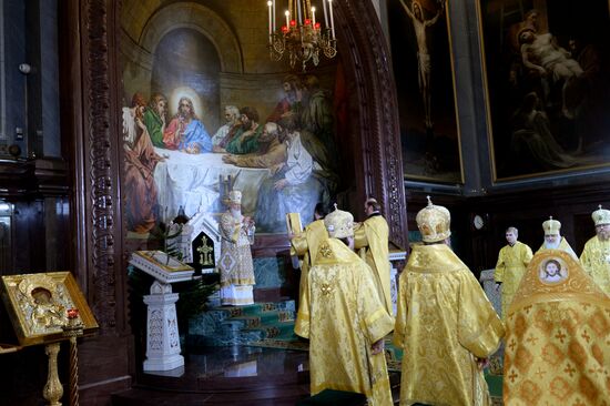 Christmas service at Cathedral of Christ the Savior