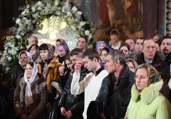 Christmas service at Cathedral of Christ the Savior
