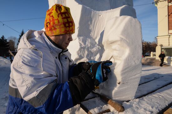 17th Siberian Snow Sculpture Festival in Novosibirsk