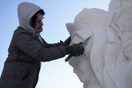 17th Siberian Snow Sculpture Festival in Novosibirsk
