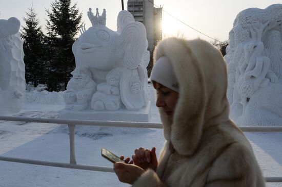 17th Siberian Snow Sculpture Festival in Novosibirsk