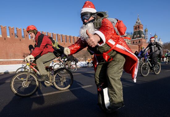 Second Winter Bicycle Parade in Moscow