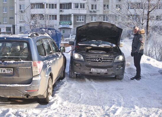 Freezing temperatures in Moscow