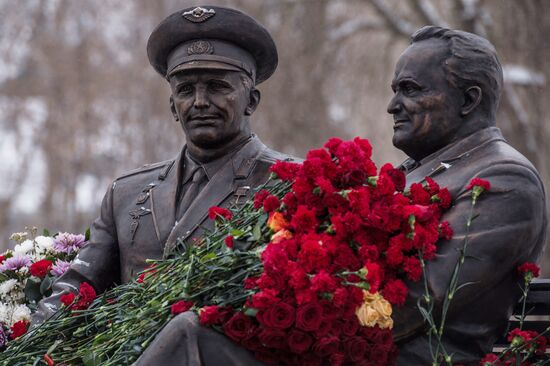 Unveiling of Sergei Korolev and Yuri Gagarin monument